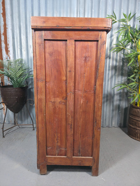 Vintage Indian Colonial Teak Wooden Hallway Kitchen Bathroom Cupboard