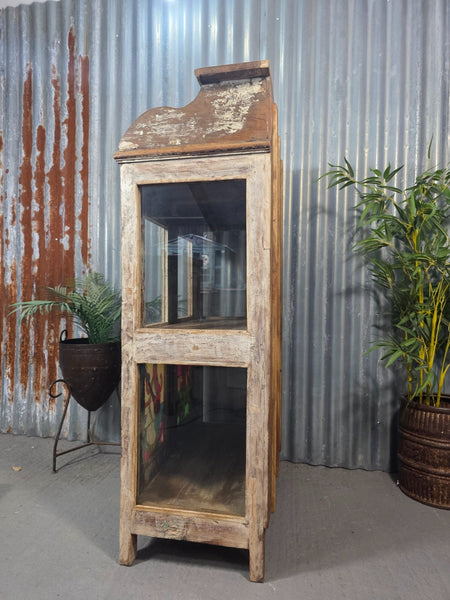 Vintage Reclaimed Indian Freestanding Kitchen Bathroom Drinks Display Cabinet