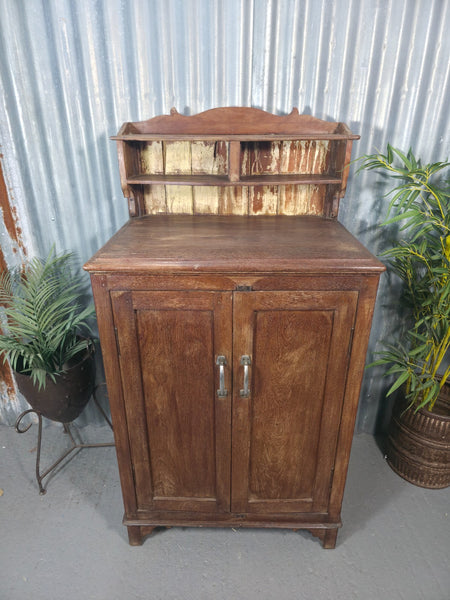Vintage Indian Colonial Teak Wooden Hallway Kitchen Bathroom Cupboard
