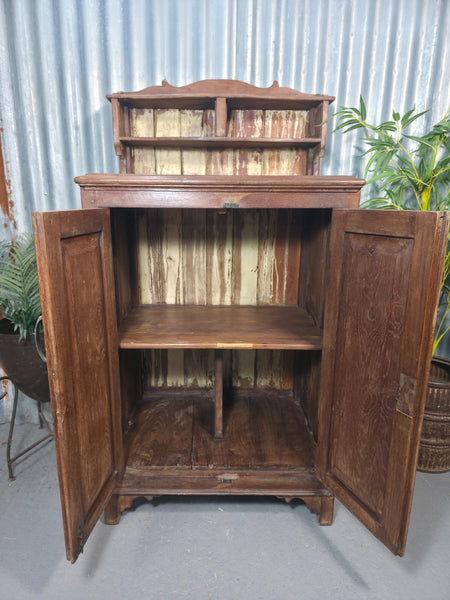 Vintage Indian Colonial Teak Wooden Hallway Kitchen Bathroom Cupboard