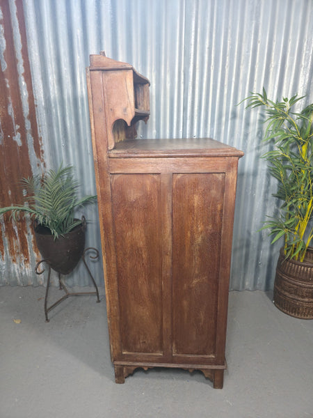 Vintage Indian Colonial Teak Wooden Hallway Kitchen Bathroom Cupboard