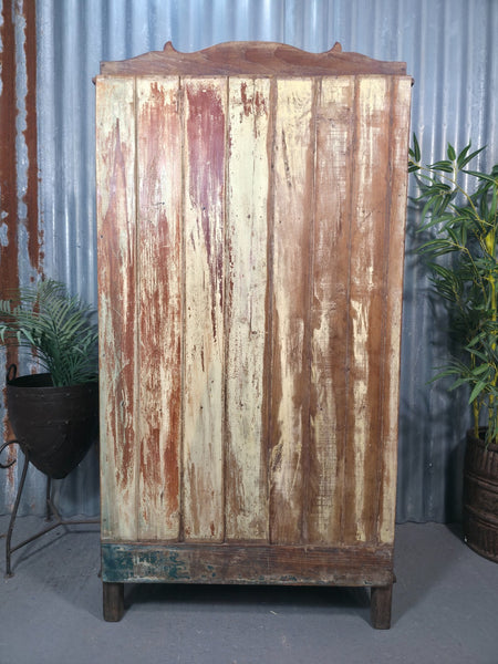 Vintage Indian Colonial Teak Wooden Hallway Kitchen Bathroom Cupboard