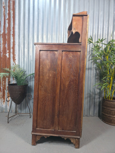 Vintage Indian Colonial Teak Wooden Hallway Kitchen Bathroom Cupboard