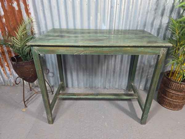 Vintage Rustic Indian Solid Wooden Desk Console Hallway Kitchen Island Table