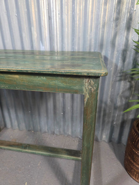 Vintage Rustic Indian Solid Wooden Desk Console Hallway Kitchen Island Table