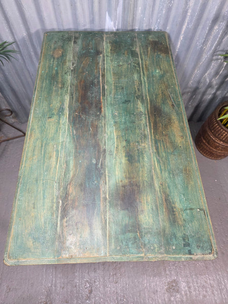 Vintage Rustic Indian Solid Wooden Desk Console Hallway Kitchen Island Table