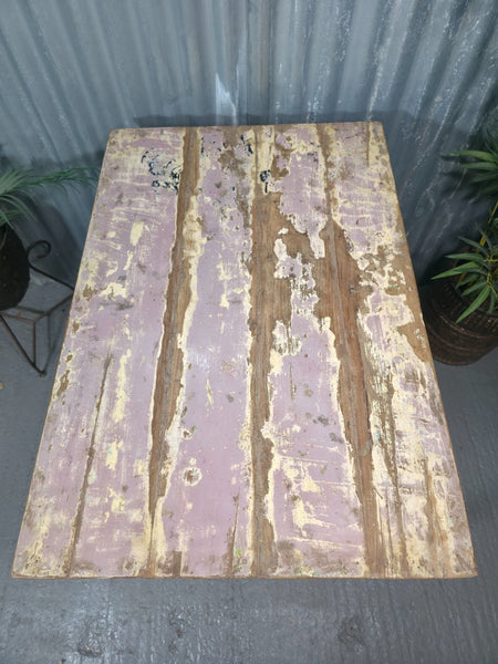 Vintage Rustic Reclaimed Glazed Indian Solid Wooden Desk Console Hallway Table