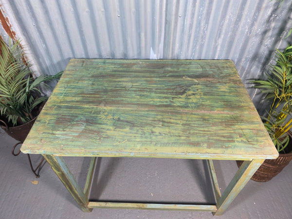 Vintage Rustic Indian Solid Wooden Desk Console Hallway Kitchen Island Table