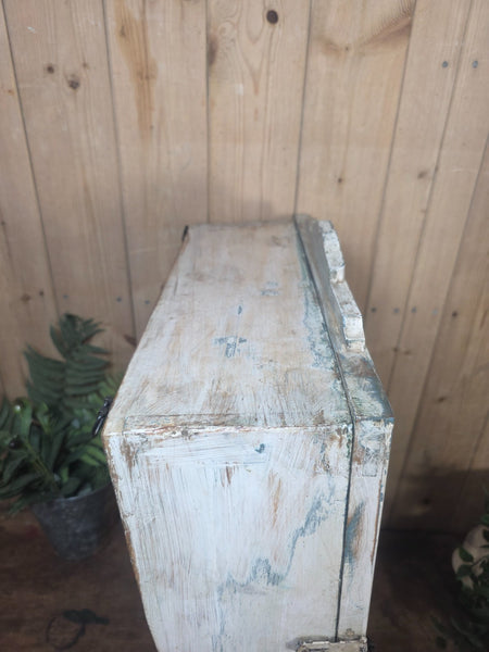 Vintage Indian Wooden Glazed Display Bathroom Kitchen Herb Spice Wall Cabinet