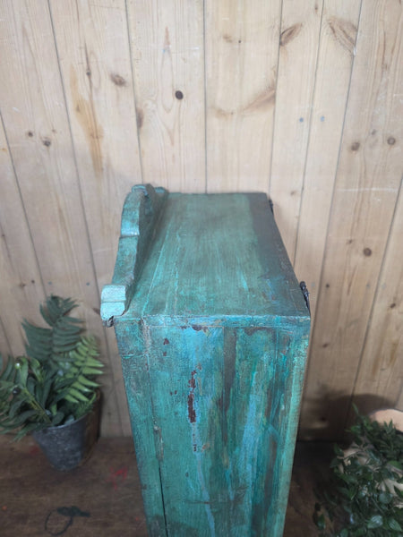 Vintage Indian Wooden Glazed Display Bathroom Kitchen Herb Spice Wall Cabinet