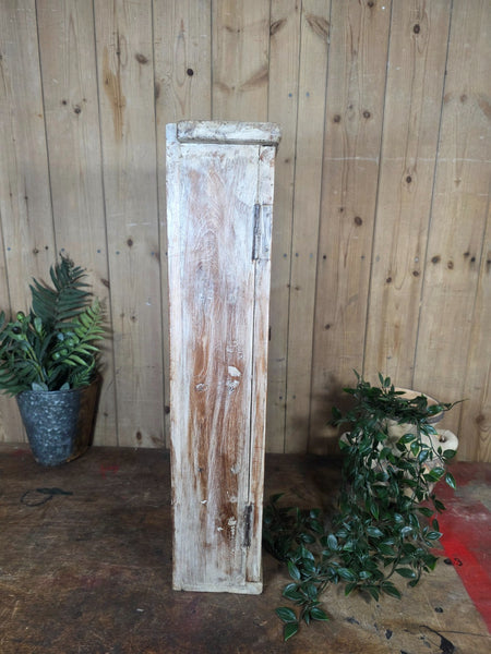 Vintage Indian Wooden Glazed Display Bathroom Kitchen Herb Spice Wall Cabinet