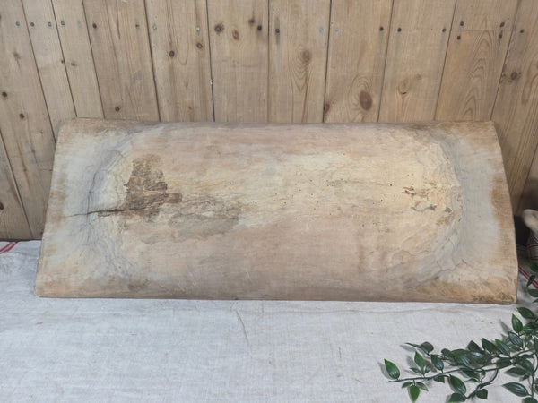 Vintage Antique primitive Rustic Hand Carved Hungarian Wooden Dough Bowl Trough