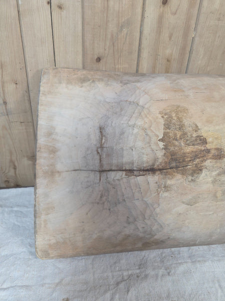 Vintage Antique primitive Rustic Hand Carved Hungarian Wooden Dough Bowl Trough