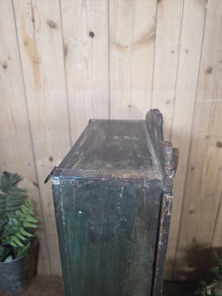Vintage Indian Wooden Glazed Display Bathroom Kitchen Herb Spice Wall Cabinet