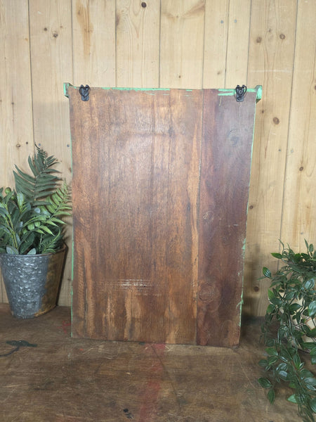 Vintage Indian Wooden Glazed Display Bathroom Kitchen Herb Spice Wall Cabinet