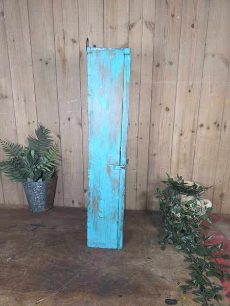 Vintage Indian Wooden Glazed Display Bathroom Kitchen Herb Spice Wall Cabinet