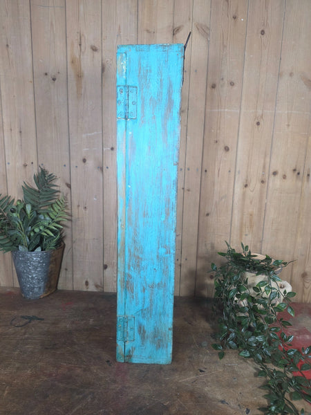 Vintage Indian Wooden Glazed Display Bathroom Kitchen Herb Spice Wall Cabinet