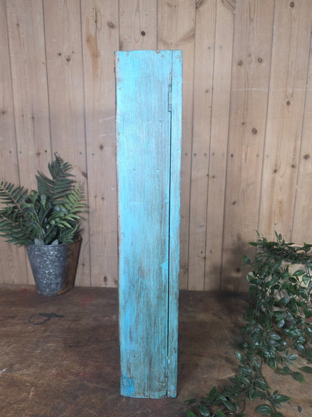 Vintage Indian Wooden Glazed Display Bathroom Kitchen Herb Spice Wall Cabinet