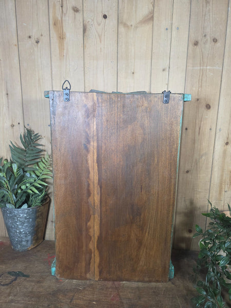 Vintage Indian Wooden Glazed Display Bathroom Kitchen Herb Spice Wall Cabinet
