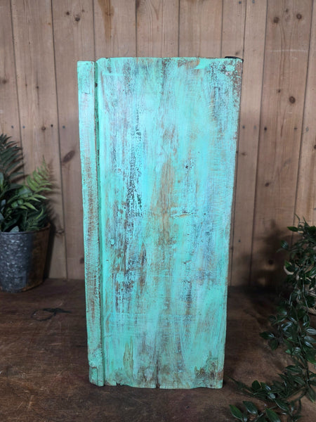 Vintage Indian Wooden Glazed Display Bathroom Kitchen Herb Spice Wall Cabinet