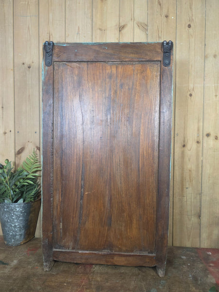 Vintage Indian Wooden Glazed Display Bathroom Kitchen Herb Spice Wall Cabinet
