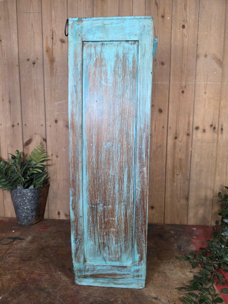 Vintage Indian Wooden Glazed Display Bathroom Kitchen Herb Spice Wall Cabinet