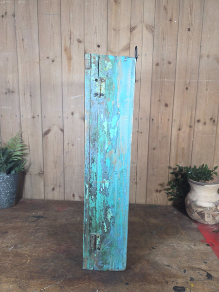 Vintage Indian Wooden Glazed Display Bathroom Kitchen Herb Spice Wall Cabinet