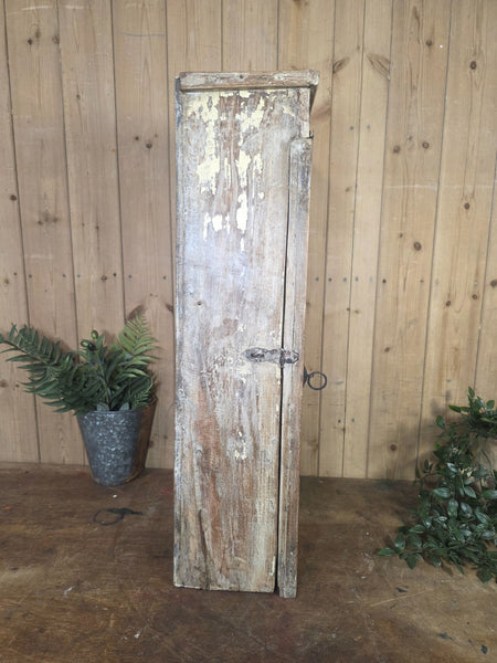 Vintage Indian Wooden Glazed Display Bathroom Kitchen Herb Spice Wall Cabinet