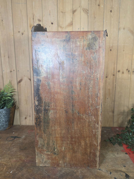 Vintage Indian Wooden Glazed Display Bathroom Kitchen Herb Spice Wall Cabinet