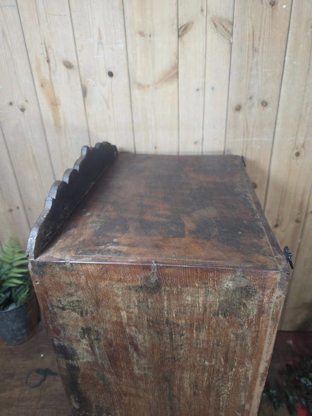 Vintage Indian Wooden Glazed Display Bathroom Kitchen Herb Spice Wall Cabinet