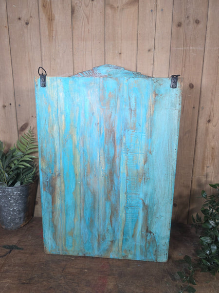 Vintage Indian Wooden Glazed Display Bathroom Kitchen Herb Spice Wall Cabinet