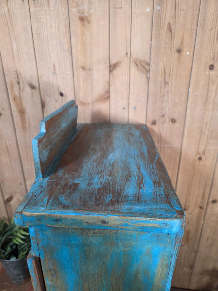 Vintage Indian Wooden Glazed Display Bathroom Kitchen Herb Spice Wall Cabinet