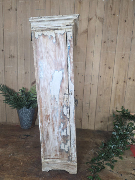 Vintage Indian Wooden Glazed Display Bathroom Kitchen Herb Spice Wall Cabinet