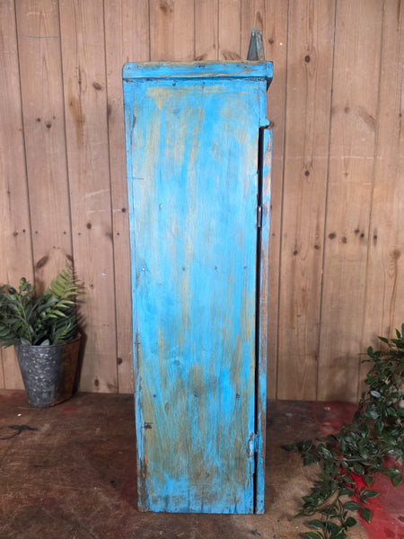 Vintage Indian Wooden Glazed Display Bathroom Kitchen Herb Spice Wall Cabinet