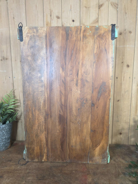 Vintage Indian Wooden Glazed Display Bathroom Kitchen Herb Spice Wall Cabinet
