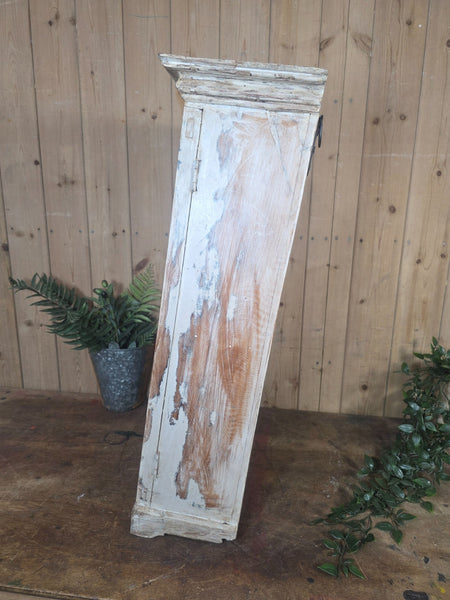 Vintage Indian Wooden Glazed Display Bathroom Kitchen Herb Spice Wall Cabinet