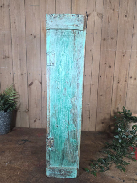 Vintage Indian Wooden Glazed Display Bathroom Kitchen Herb Spice Wall Cabinet