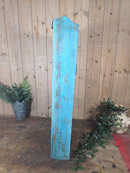 Vintage Indian Wooden Glazed Display Bathroom Kitchen Herb Spice Wall Cabinet