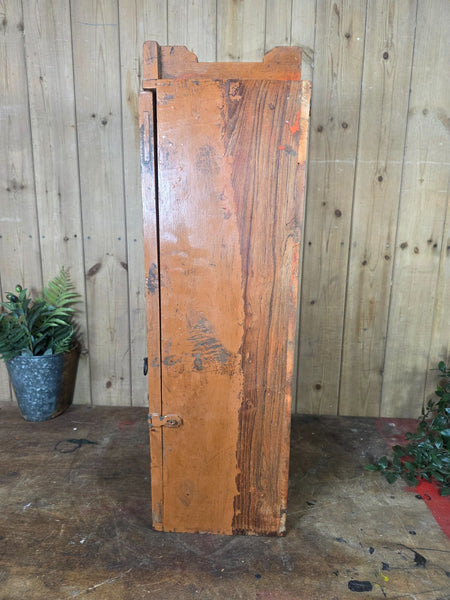 Vintage Indian Wooden Glazed Display Bathroom Kitchen Herb Spice Wall Cabinet
