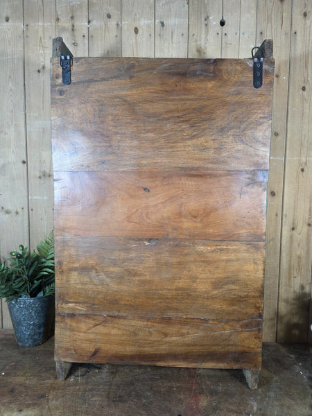 Vintage Indian Wooden Glazed Display Bathroom Kitchen Herb Spice Wall Cabinet