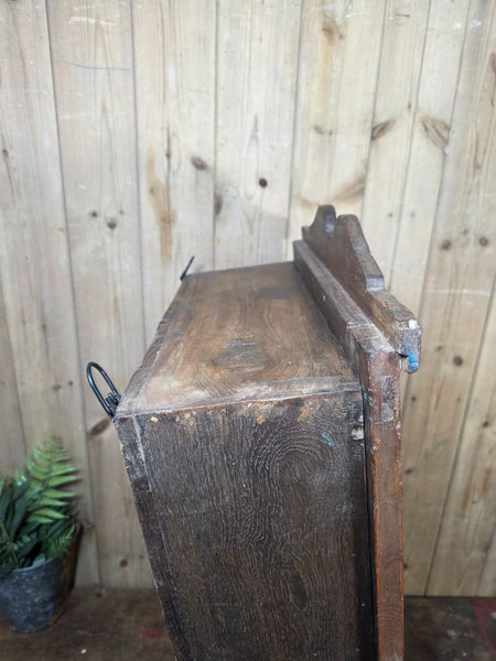 Vintage Indian Wooden Glazed Display Bathroom Kitchen Herb Spice Wall Cabinet