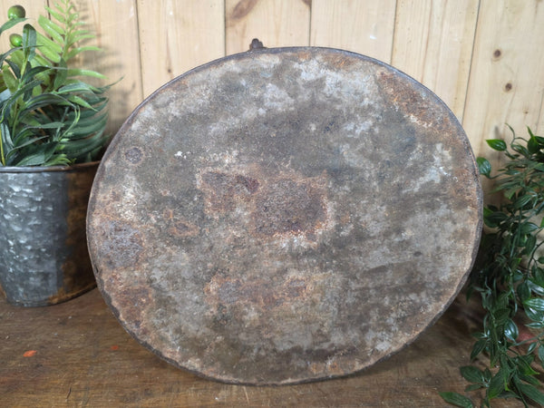 Original Vintage Rustic Painted Metal Hat Storage Box Tin