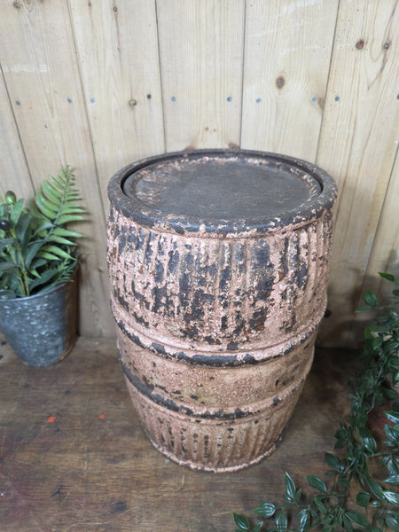 Vintage Rustic Pink Painted Metal Dolly Tub Planter