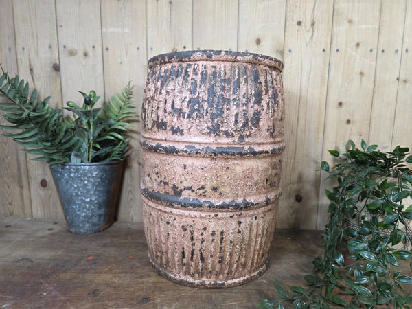 Vintage Rustic Pink Painted Metal Dolly Tub Planter