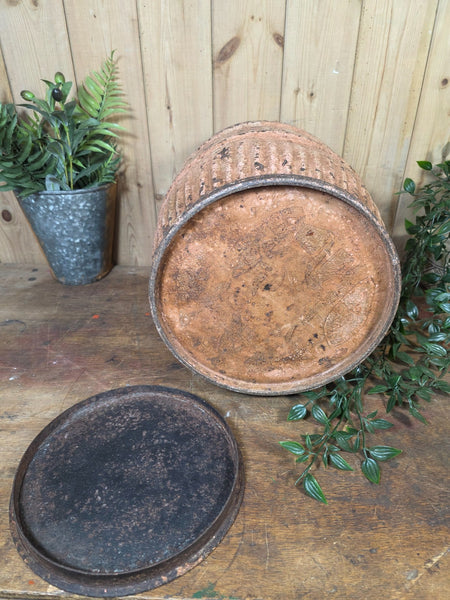 Vintage Rustic Pink Painted Metal Dolly Tub Planter
