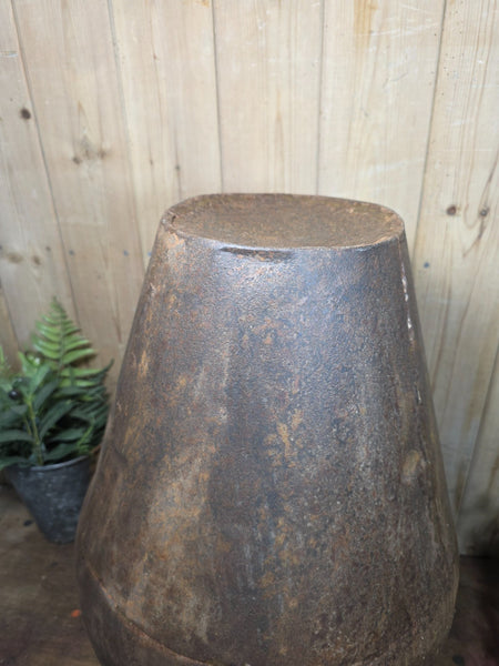 Vintage Rustic Hand Made Riveted Metal Dry Flowers Vase Urn