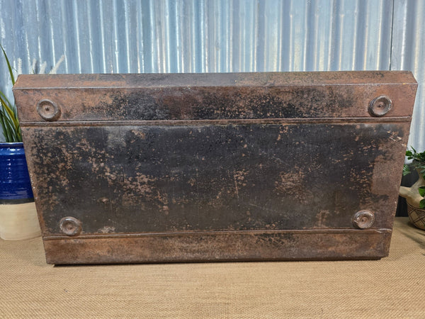 Vintage Rustic Indian Metal Bombay Railway Carriage Steamer Trunk  Display Prop