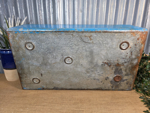 Vintage Rustic Indian Metal Bombay Railway Carriage Steamer Trunk  Display Prop