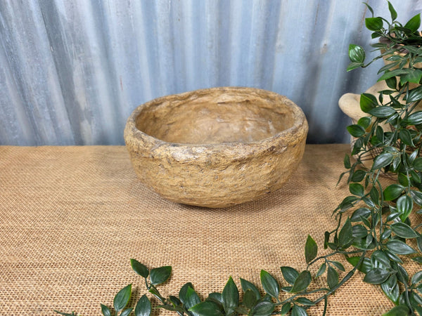 Vintage Rustic Wabi Sabi Paper Mache Bowl Dish