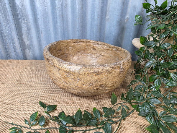 Vintage Rustic Wabi Sabi Paper Mache Bowl Dish